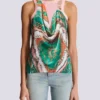 Trompe-l’œil-style Balmain Foulard print vest top
