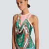 Trompe-l’œil-style Balmain Foulard print vest top