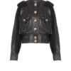 Tweed and leather bomber jacket