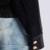 Tweed and leather bomber jacket