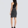 Tweed pencil skirt with buttons