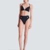 Two-piece swimsuit with buttons