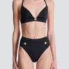 Two-piece swimsuit with buttons