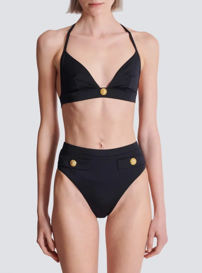 Two-piece swimsuit with buttons