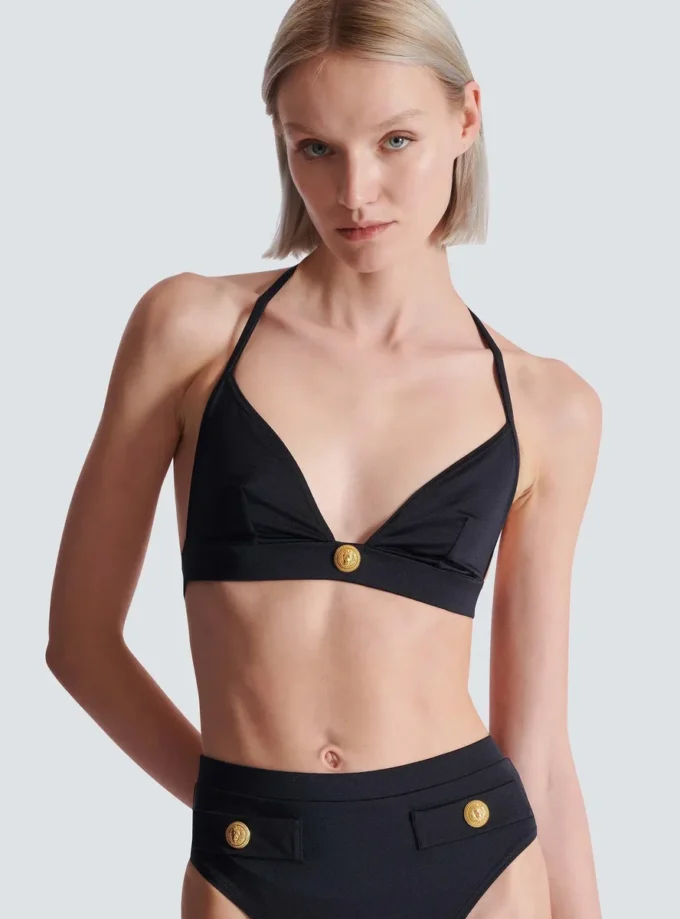 Two-piece swimsuit with buttons