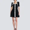 Two-tone A-line knit dress
