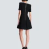 Two-tone A-line knit dress
