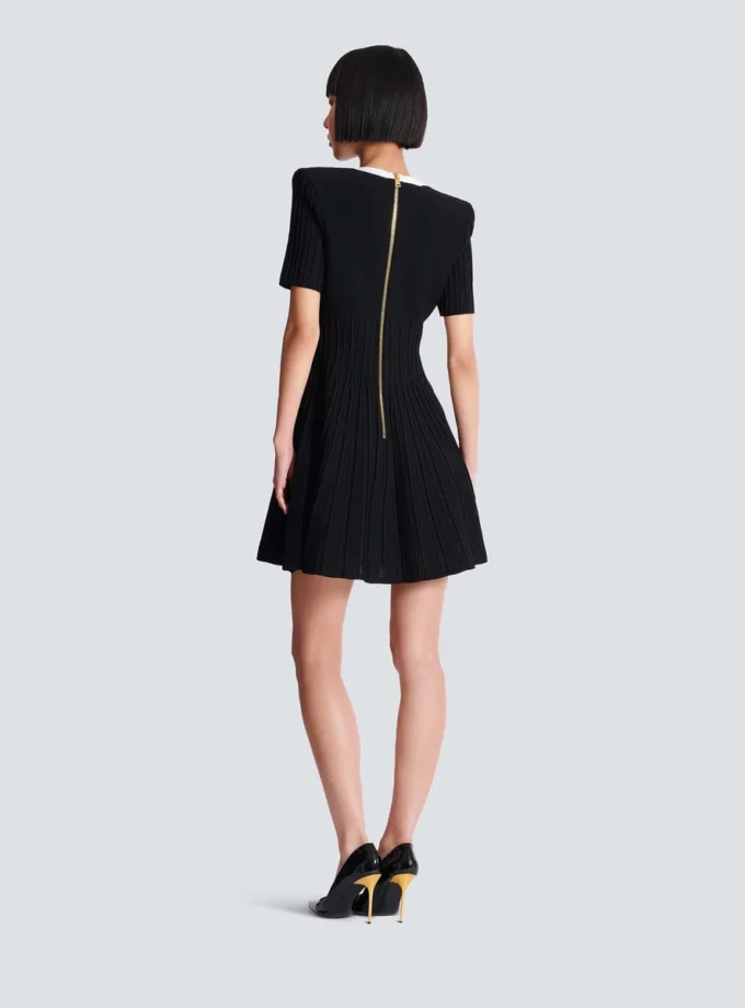 Two-tone A-line knit dress