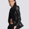 V-neck glitter satin tailored jacket V-neck glitter satin tailored jacket