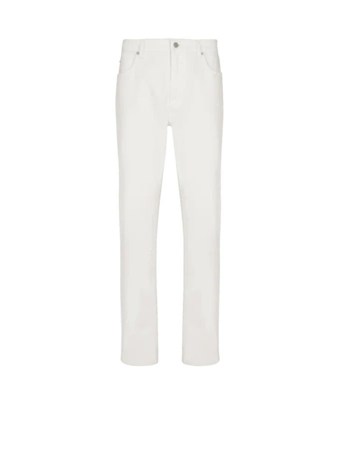 White denim straight-cut jeans White denim straight-cut jeans