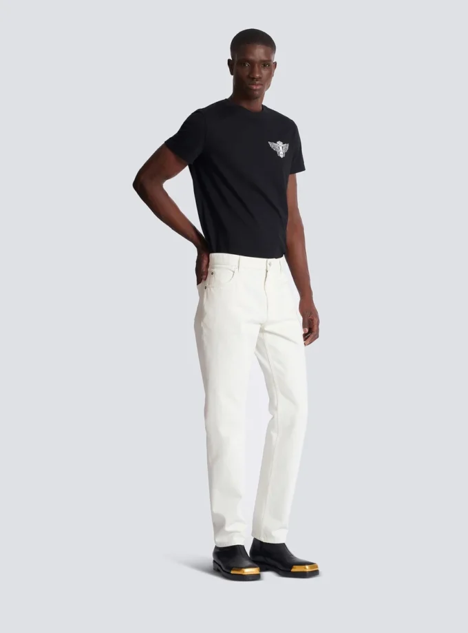 White denim straight-cut jeans White denim straight-cut jeans