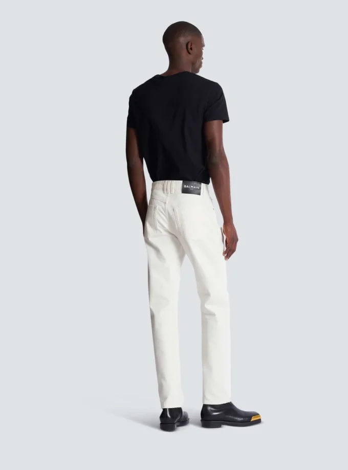 White denim straight-cut jeans White denim straight-cut jeans