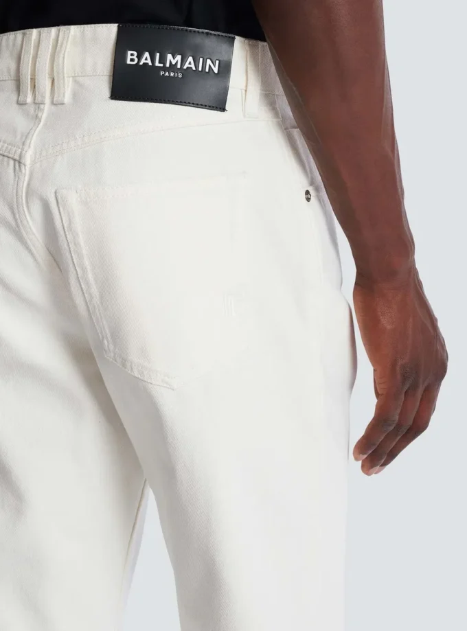 White denim straight-cut jeans White denim straight-cut jeans