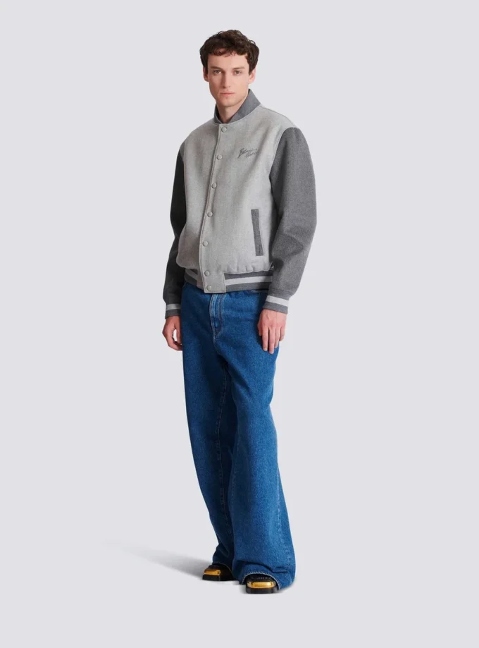 Wool and cashmere varsity jacket Wool and cashmere varsity jacket