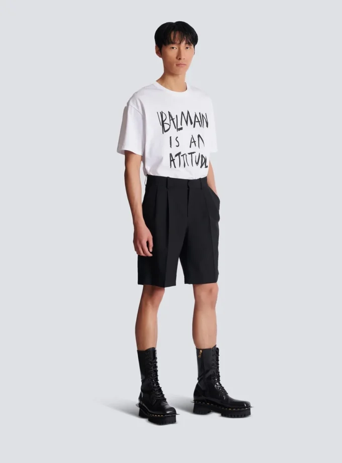 Wool darted Bermuda shorts Wool darted Bermuda shorts